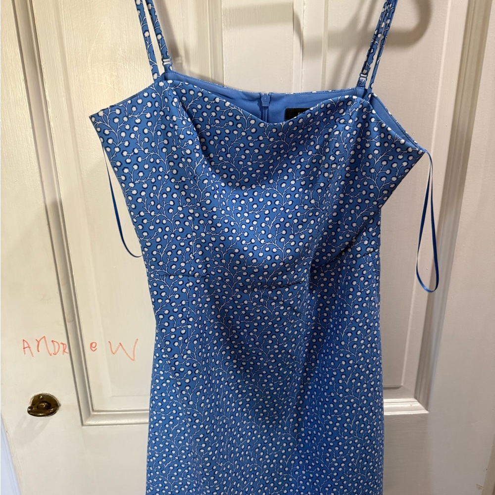 French Connection Blue Dress with White Flowers